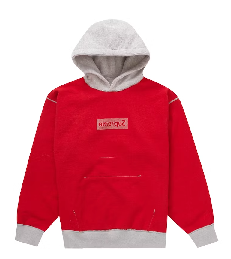 Supreme Inside Out Box Logo Hooded Sweatshirt Heather Grey