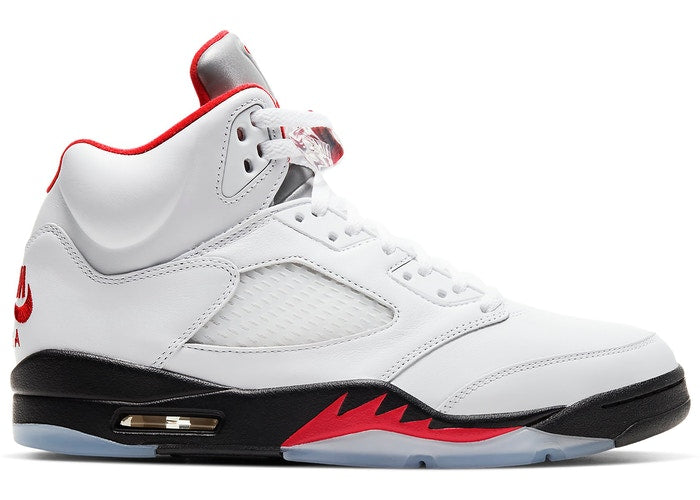 Jordan 5 fire red silver tongue Clearance