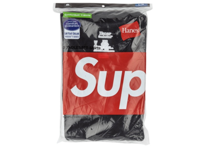 Supreme Hanes Tagless Tees 3 Pack Black THE FIX