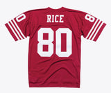 Mens Mitchell & Ness Jerry Rice 80 San Francisco 49ers 1990 Scarlet Legacy Player Jersey Red