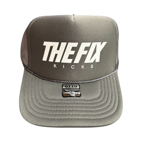 The Fix Kicks Foam Front Trucker Hat "Script" (Charcoal Grey)