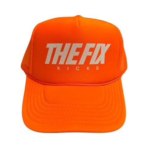 The Fix Kicks Foam Front Trucker Hat "Script" (Neon Orange)