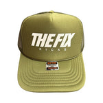 The Fix Kicks Foam Front Trucker Hat "Script" (Olive Green)