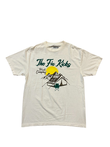 The Fix Kicks "Let's Go Camping" Premium Oversized Tee Shirt (Faded Cream)