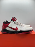 Nike Kobe 5 White Varsity Red Black 2010 (WORN)