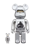 Bearbrick x Xlarge x Hajime Sorayama 100% & 400% Set Chrome (Signed by Hajime Sorayama)