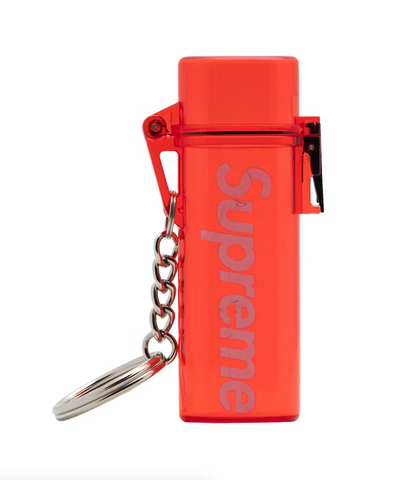Supreme Waterproof Lighter Case Keychain Red