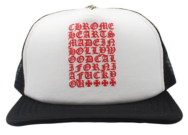 【人気/関税/送料込み】 Chrome Hearts Eyechart Trucker Hat Bl 人気/関税/送料込み】 Chrome Hearts Eyechart Trucker Hat Bl