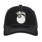 Stussy Low Profile Trucker 8 Ball Snapback Black