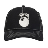 Stussy Low Profile Trucker 8 Ball Snapback Black
