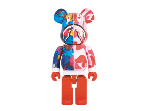 Bearbrick x Bape x Mika Ninagawa Shark 1000% Pink (DISPLAYED)
