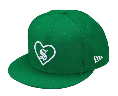 Supreme Heart New Era Green Hat