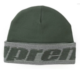 Supreme Reflective Jacquard Beanie Dark Green