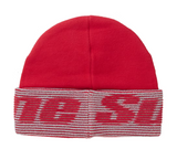 Supreme Reflective Jacquard Beanie Red