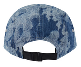 Supreme Flames Jacquard Denim Camp Cap Washed Indigo