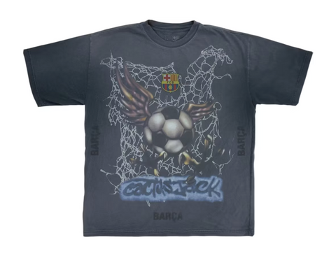 Travis Scott x FC Barcelona Washed Spray Logo Tee
