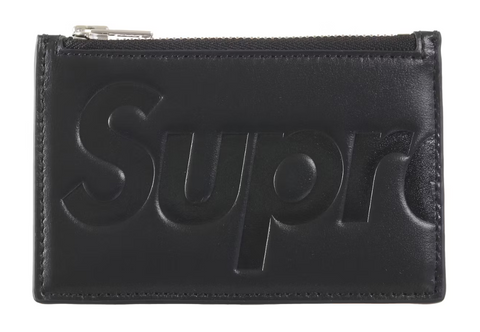 Supreme Leather Zip Card Holder (FW25) Black