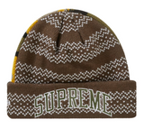Supreme New Era Split Beanie Brown
