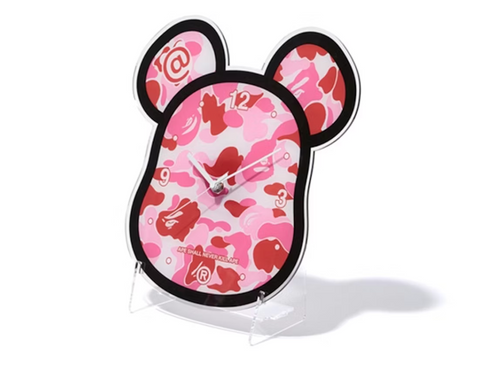 BAPE Medicom Toy ABC Bearbrick Clock Pink