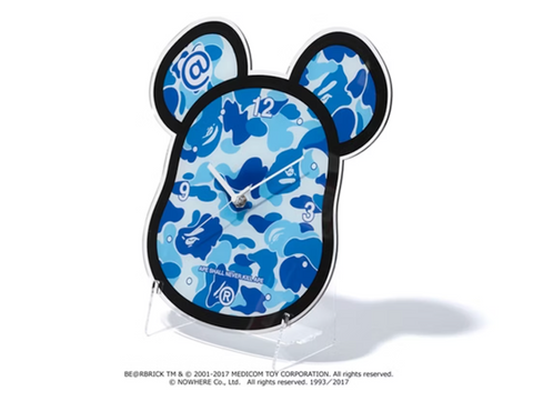 BAPE Medicom Toy ABC Bearbrick Clock Blue