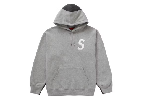 Supreme S Logo Split Hooded Sweatshirt Heather Grey