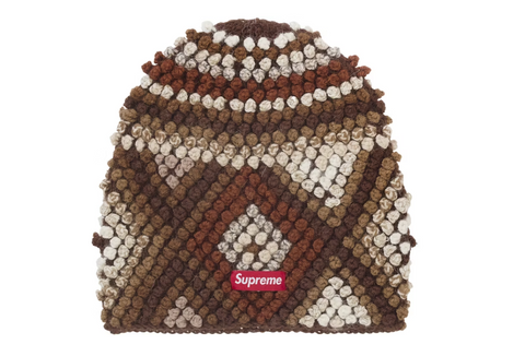 Supreme Textured Knit Beanie Brown