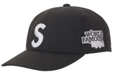 Supreme World Famous S Logo 6-Panel Hat Black