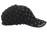 Supreme Hole Punch Rhinestone Denim 6-Panel Black