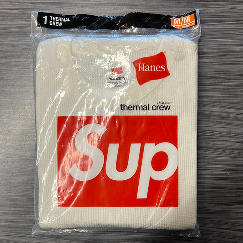 Supreme Hanes Thermal Crew (1 Pack) Off White FW15