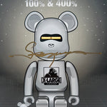 Bearbrick x Xlarge x Hajime Sorayama 100% & 400% Set Chrome (Signed by Hajime Sorayama)