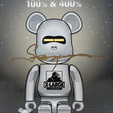 Bearbrick x Xlarge x Hajime Sorayama 100% & 400% Set Chrome (Signed by Hajime Sorayama)