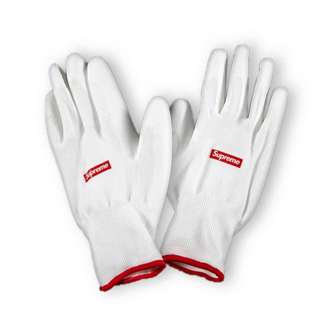 Supreme Rubberized Gloves FW20 White/Red