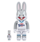 Bearbrick x Space Jam Rabbrick Bugs Bunny 100% & 400% Set Grey