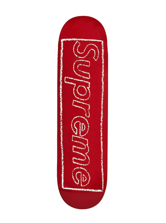 Supreme KAWS Chalk Logo Skateboard Deck Red