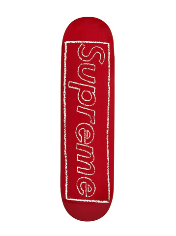 Supreme KAWS Chalk Logo Skateboard Deck Red