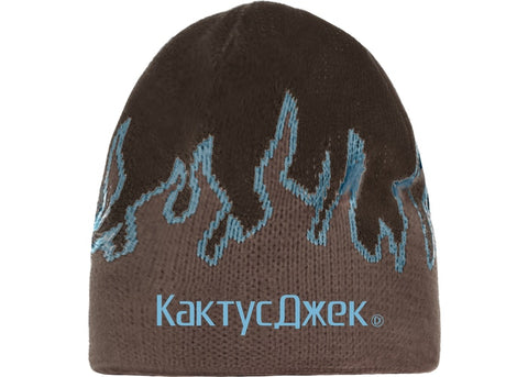 Travis Scott CJ Flame Logo Beanie Black/Grey